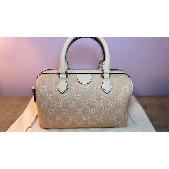 Gucci Pink Denim Boston Crossbody Bag - Picture 3 of 3